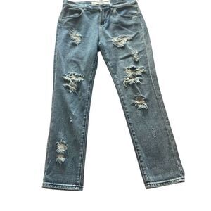 Melville Women’s Distressed Jeans Med Wash Blue Size 28